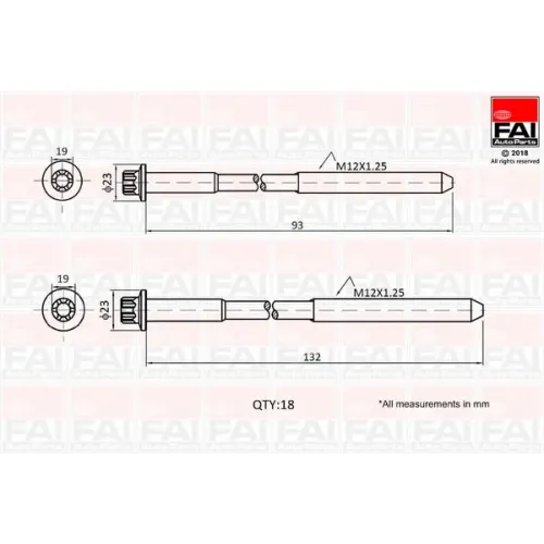Hengerfejcsavar Készlet - FAI AutoParts (B2201)