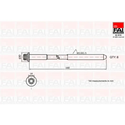 Hengerfejcsavar Készlet - FAI AutoParts (B1616)
