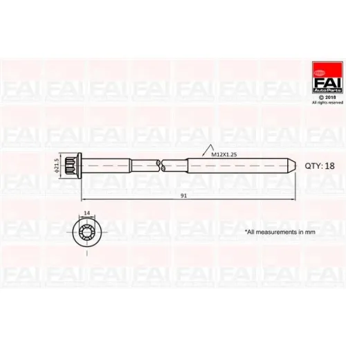 Hengerfejcsavar Készlet - FAI AutoParts (B2101)