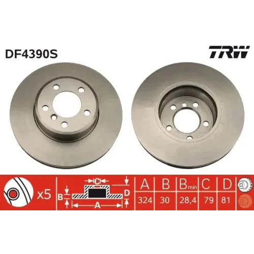 Féktárcsa - TRW (DF4390S)