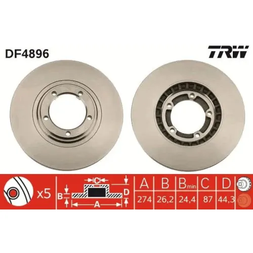 Féktárcsa - TRW (DF4896)