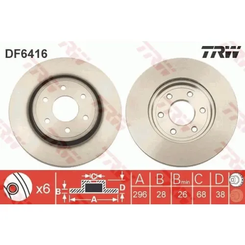 Féktárcsa - TRW (DF6416)