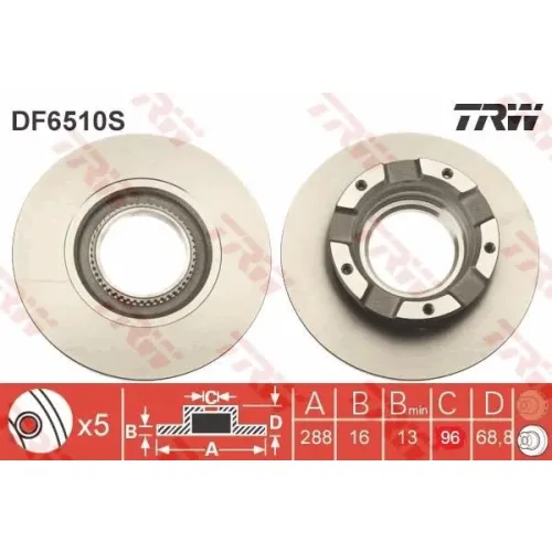 Féktárcsa - TRW (DF6510S)