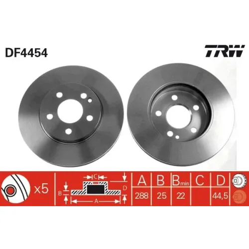 Féktárcsa - TRW (DF4454)