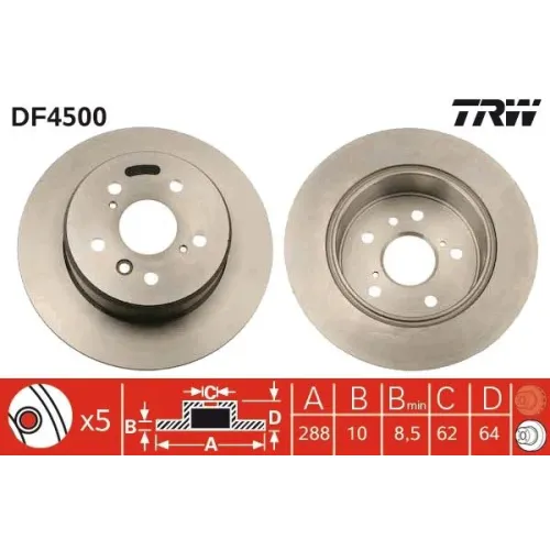 Féktárcsa - TRW (DF4500)