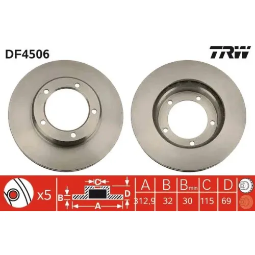 Féktárcsa - TRW (DF4506)