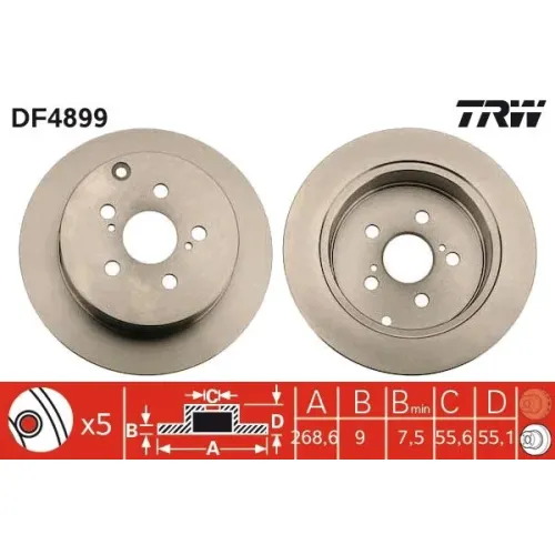 Féktárcsa - TRW (DF4899)