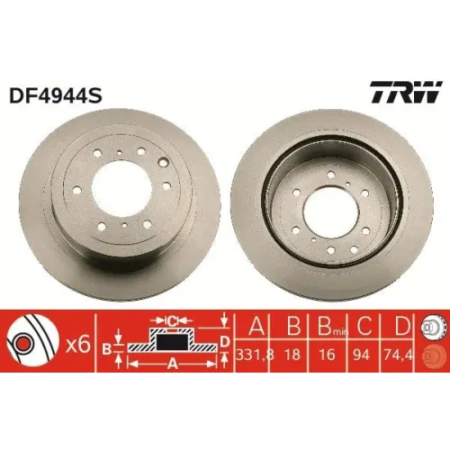 Féktárcsa - TRW (DF4944S)