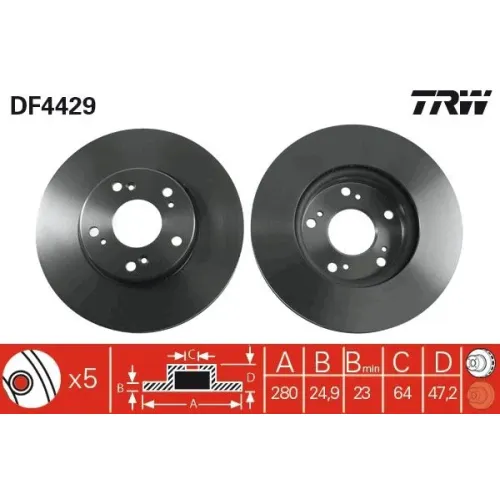 Féktárcsa - TRW (DF4429)