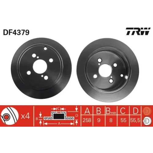 Féktárcsa - TRW (DF4379)