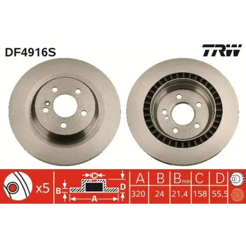 Féktárcsa - TRW (DF4916S)