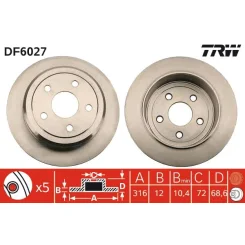 Féktárcsa - TRW (DF6027)