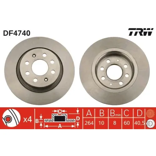 Féktárcsa - TRW (DF4740)