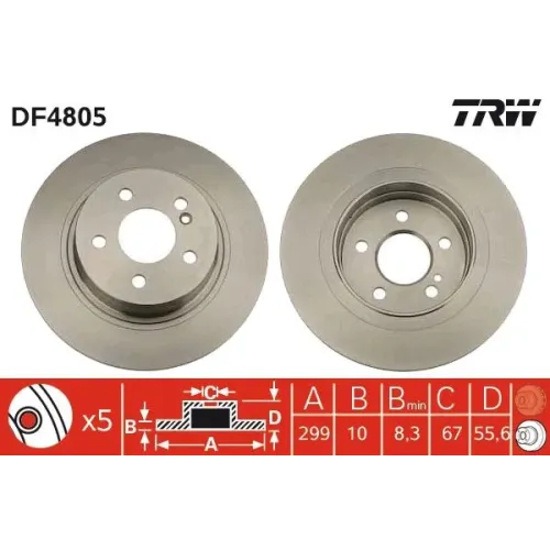 Féktárcsa - TRW (DF4805)