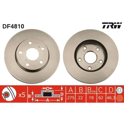 Féktárcsa - TRW (DF4810)