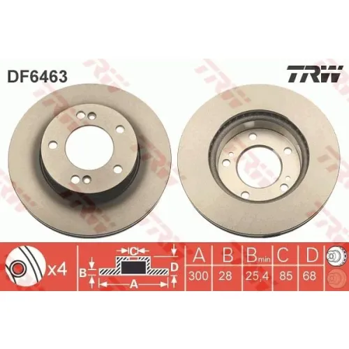 Féktárcsa - TRW (DF6463)