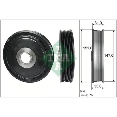 Szíjtárcsa, Főtengely - Schaeffler INA (544011010)