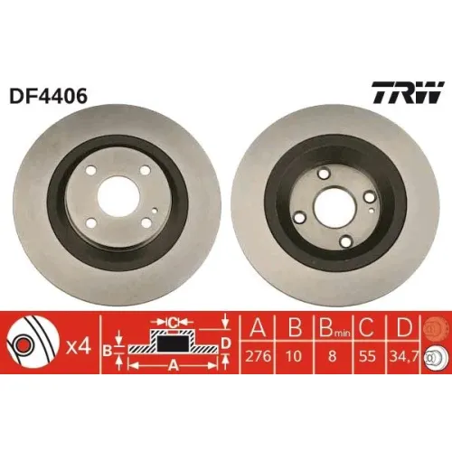 Féktárcsa - TRW (DF4406)