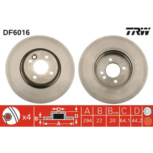 Féktárcsa - TRW (DF6016)