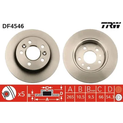 Féktárcsa - TRW (DF4546)