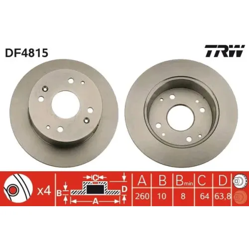 Féktárcsa - TRW (DF4815)