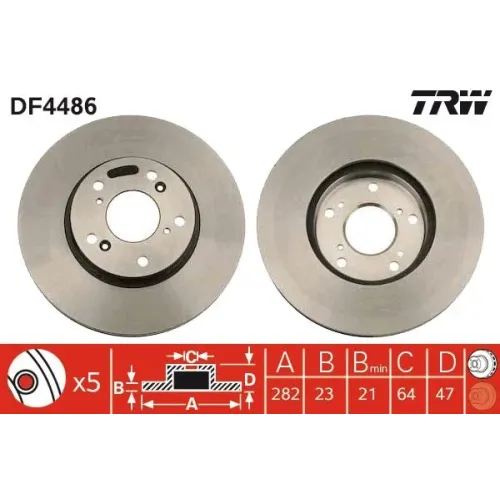 Féktárcsa - TRW (DF4486)