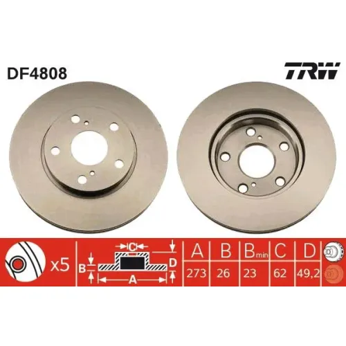 Féktárcsa - TRW (DF4808)