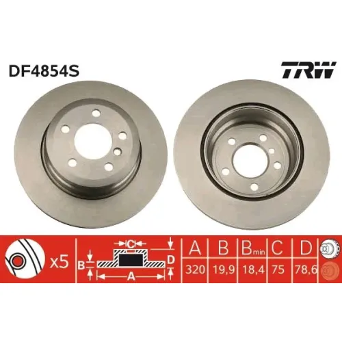 Féktárcsa - TRW (DF4854S)