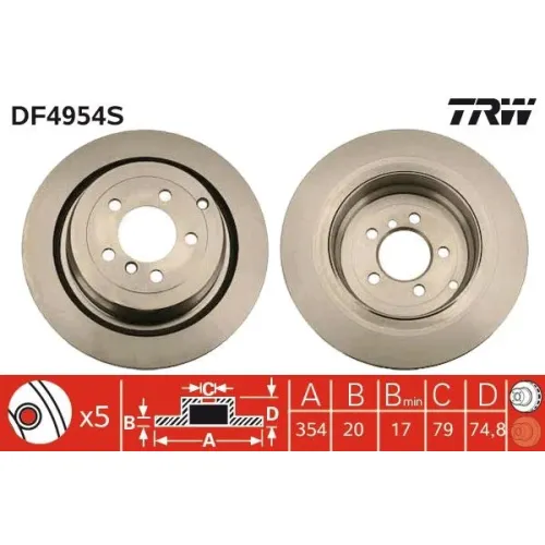 Féktárcsa - TRW (DF4954S)
