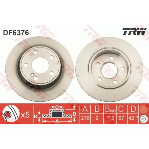 Féktárcsa - TRW (DF6376)