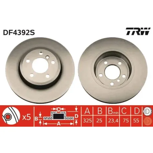 Féktárcsa - TRW (DF4392S)