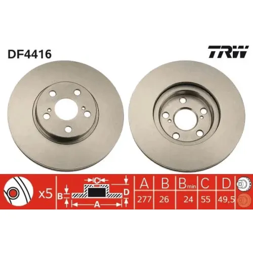 Féktárcsa - TRW (DF4416)