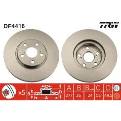 Féktárcsa - TRW (DF4416)