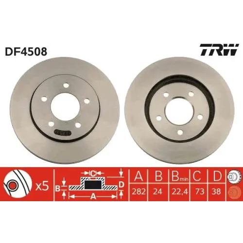 Féktárcsa - TRW (DF4508)