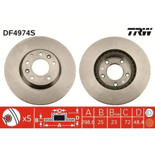 Féktárcsa - TRW (DF4974S)