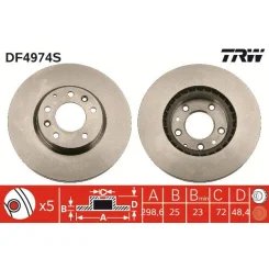 Féktárcsa - TRW (DF4974S)