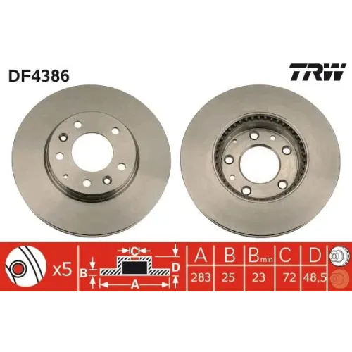 Féktárcsa - TRW (DF4386)