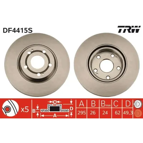 Féktárcsa - TRW (DF4415S)