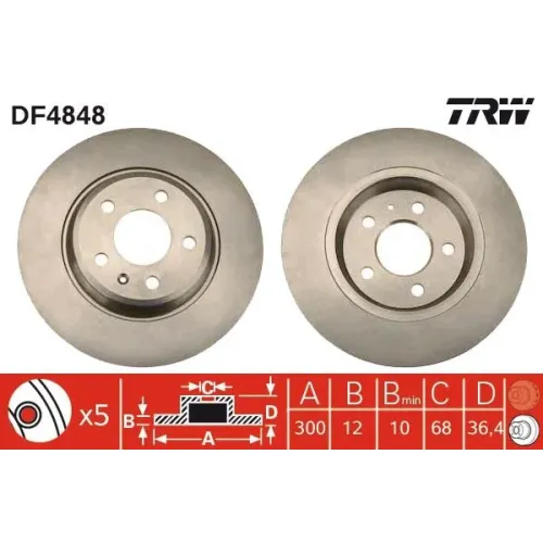 Féktárcsa - TRW (DF4848)