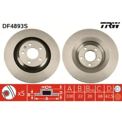 Féktárcsa - TRW (DF4893S)