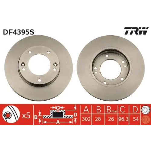 Féktárcsa - TRW (DF4395S)