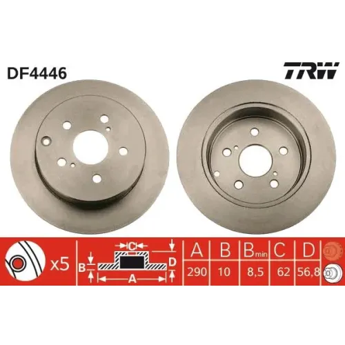 Féktárcsa - TRW (DF4446)