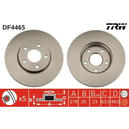Féktárcsa - TRW (DF4465)