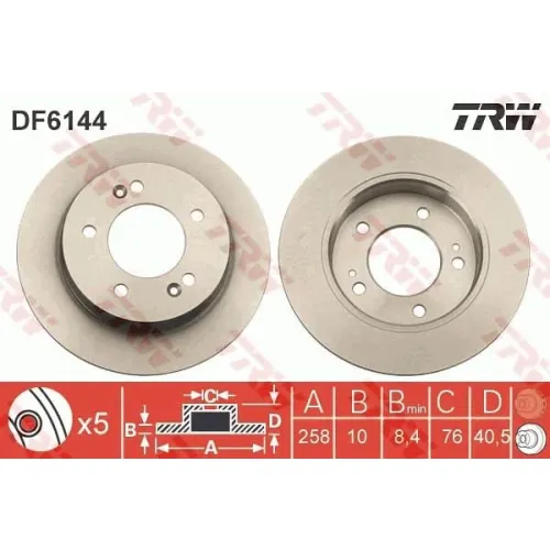 Féktárcsa - TRW (DF6144)