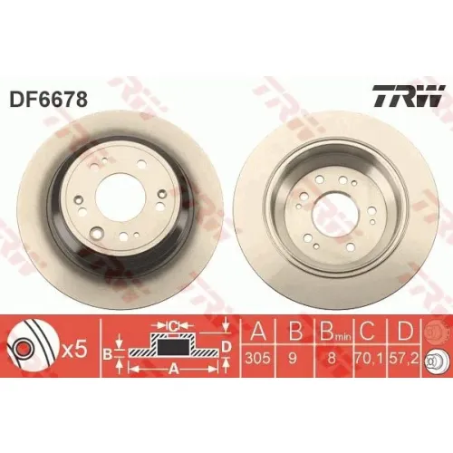 Féktárcsa - TRW (DF6678)