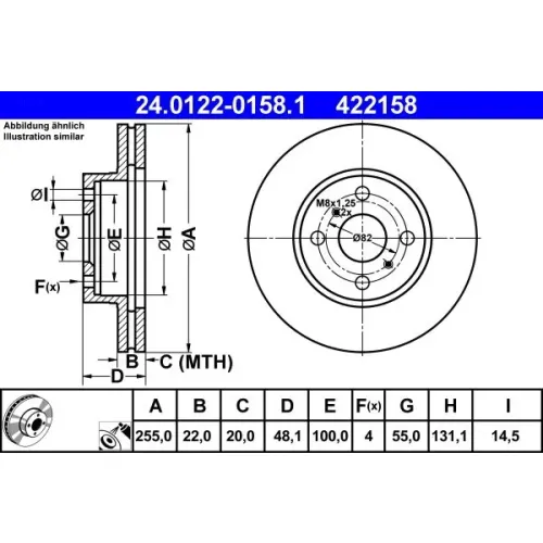 Féktárcsa - ATE (24.0122-0158.1)