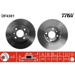 Féktárcsa - TRW (DF4381)