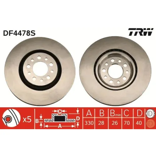 Féktárcsa - TRW (DF4478S)