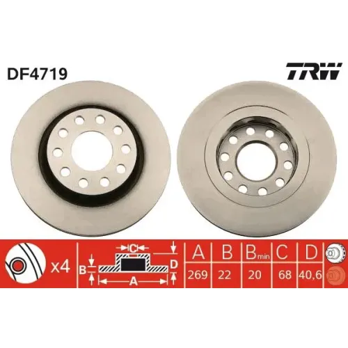 Féktárcsa - TRW (DF4719)