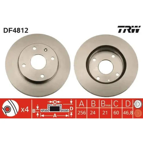 Féktárcsa - TRW (DF4812)